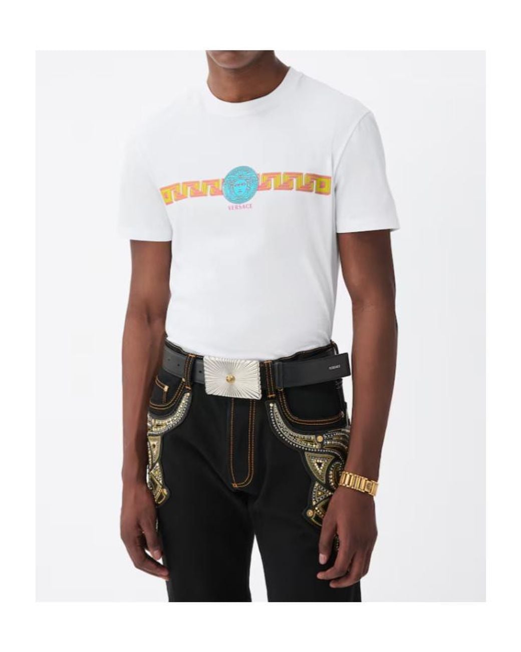 Versace White Medusa Graphic T-Shirt for men