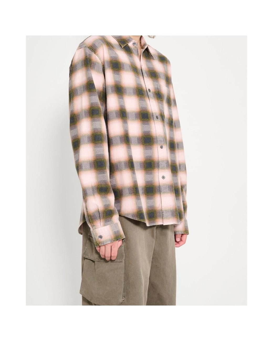 Stussy Natural Stüssy Checkered Button-Up Shirt for men