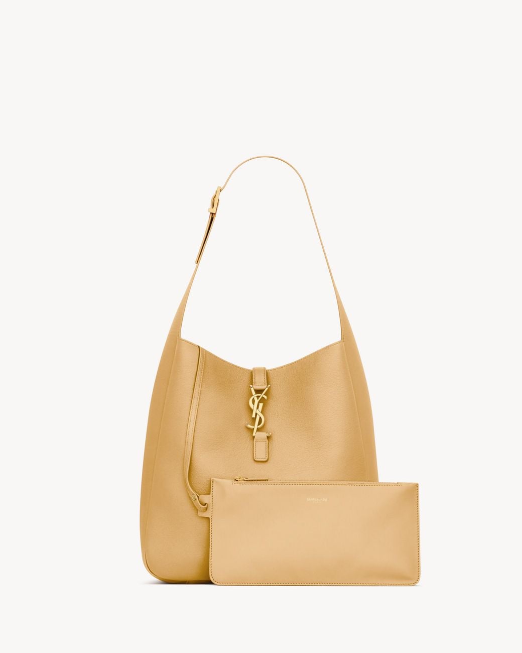 Saint Laurent Natural Le 5 À 7 Logo Plaque Large Shoulder Bag