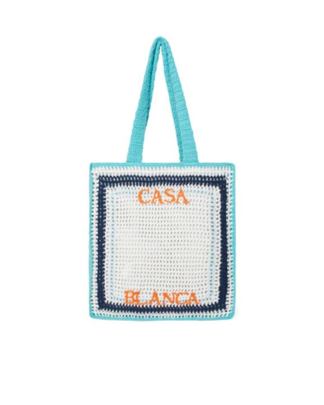 Casablanca Blue Stripe Crochet Bag for men