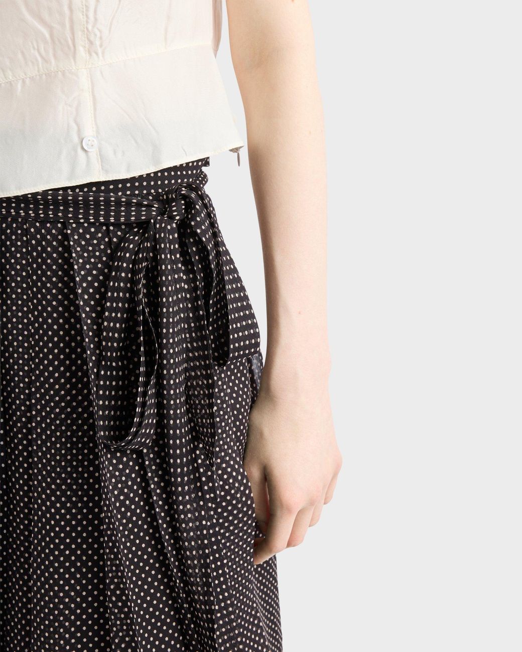 Prada Black Printed Chiffon Wrap Skirt