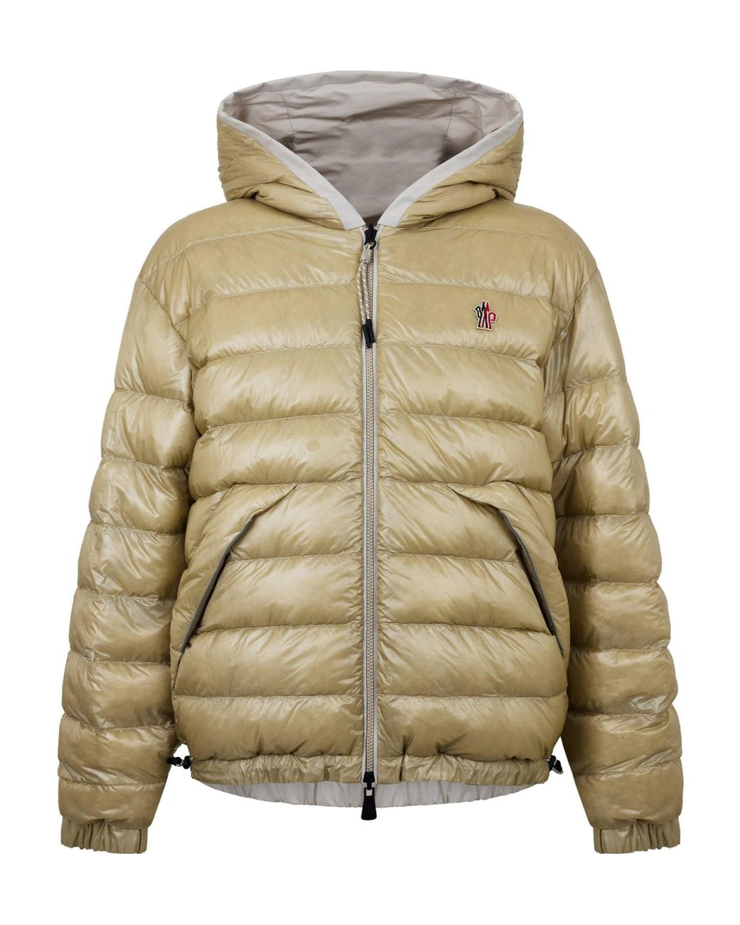 Moncler Natural Quilted Down Hooded Jacket for men