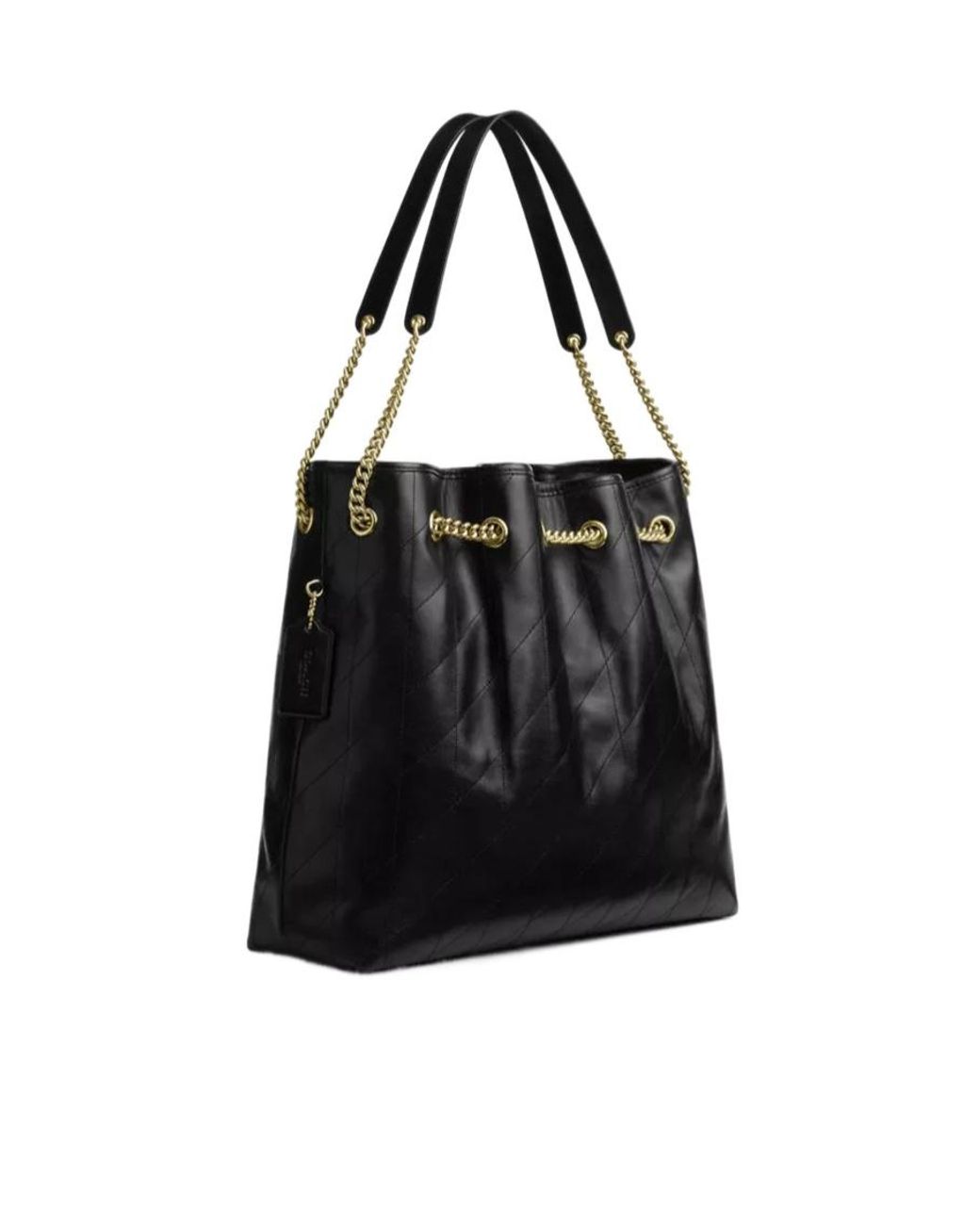 COACH Black Evelyn Large Shoulder Bag With Quilting