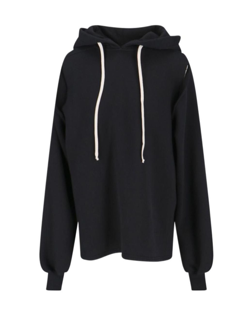 Rick Owens Black Cut Out-Detail Organic Cotton Hoodie