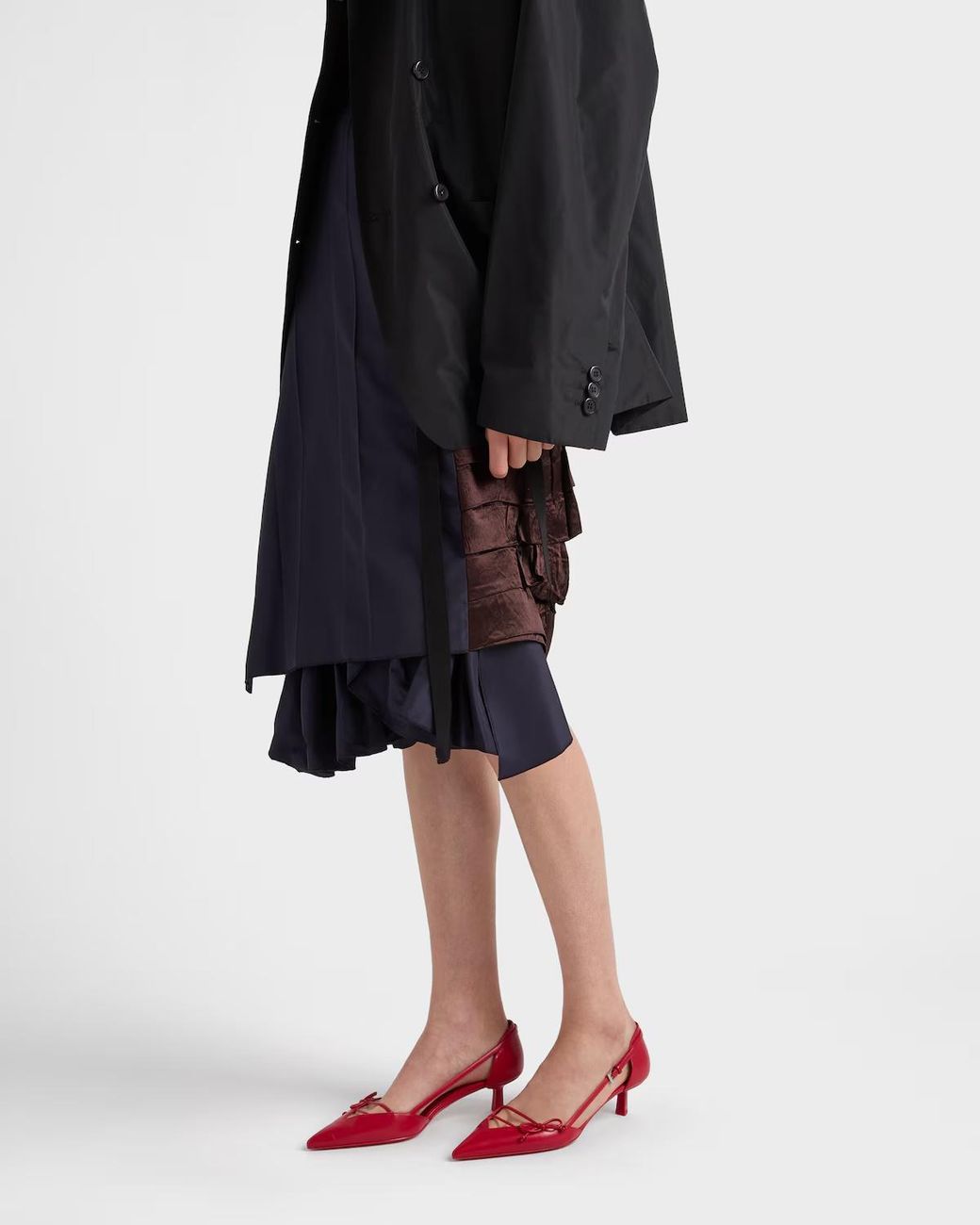 Prada Red Leather Decolette