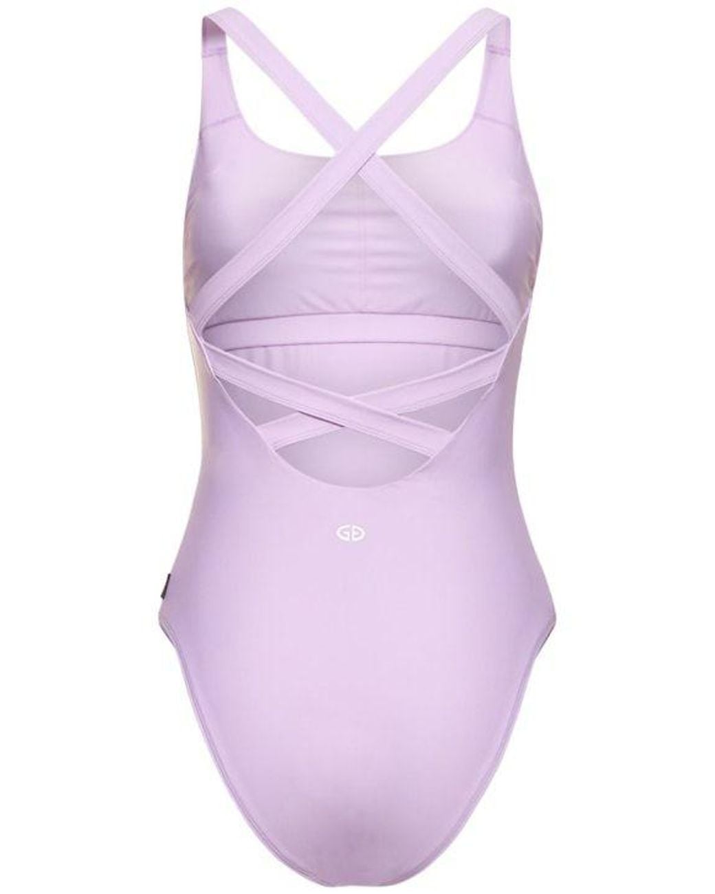 Goldbergh Purple One-Piece Swimsuit With Crossed Back