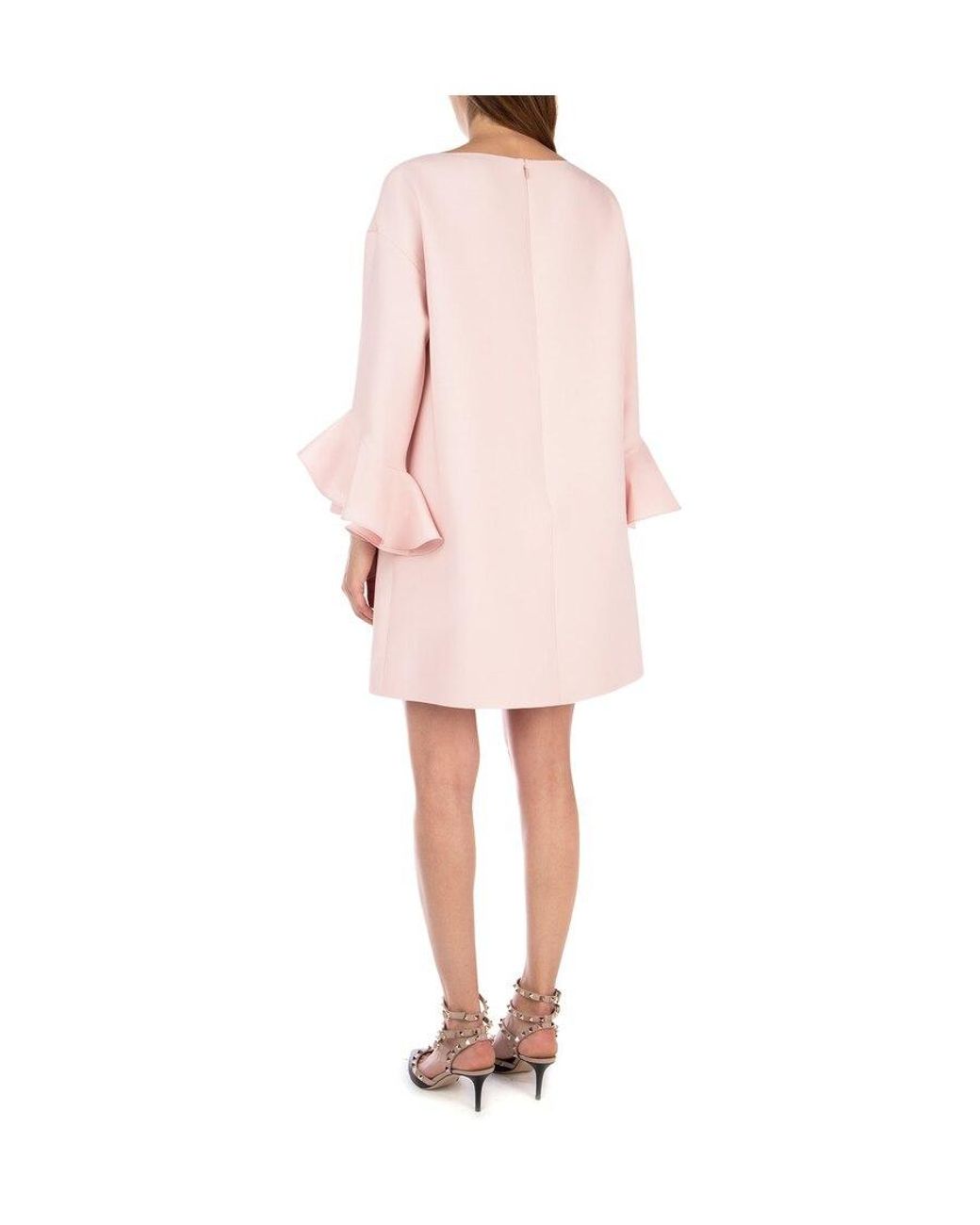 Valentino Pink Ruffled Sleeve Mini Dress