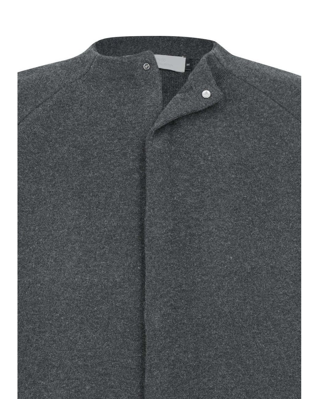 Amomento Gray Rounded Sleeve Cardigan for men
