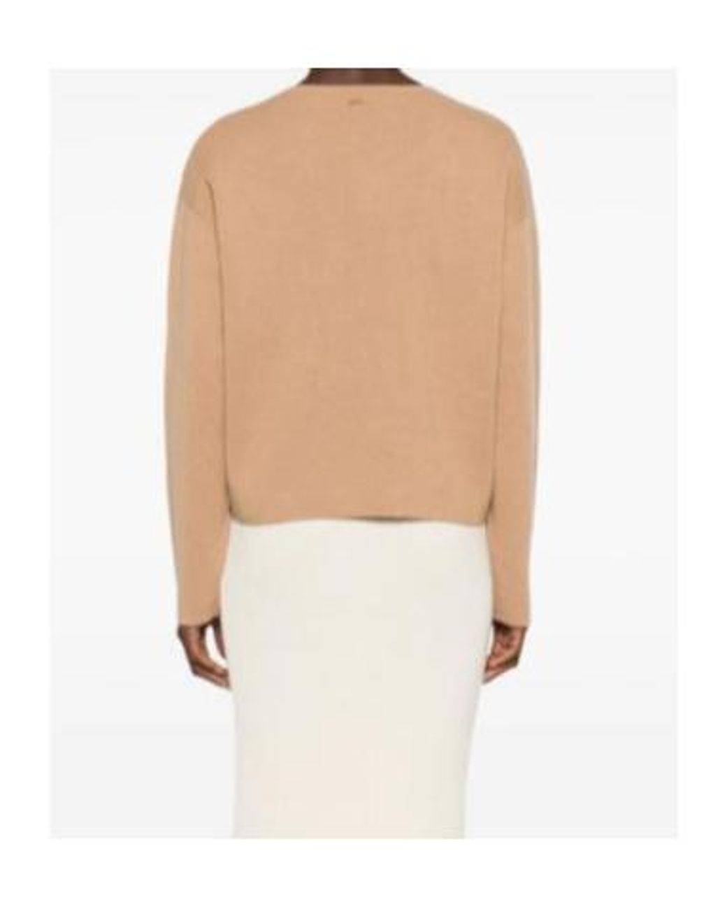 Max Mara Natural Long-Sleeve Knit Top