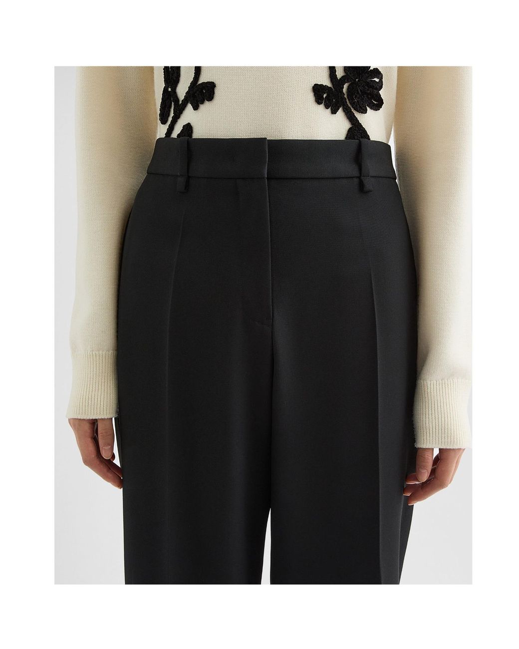 Jil Sander Black Wool Gabardine Tailored Trousers