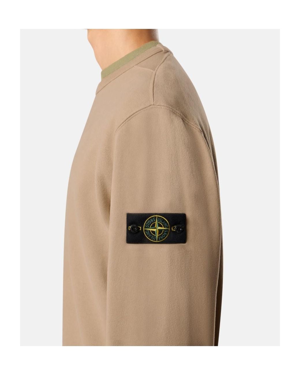 Stone Island Natural Compass Patch Crewneck Sweatshirt for men