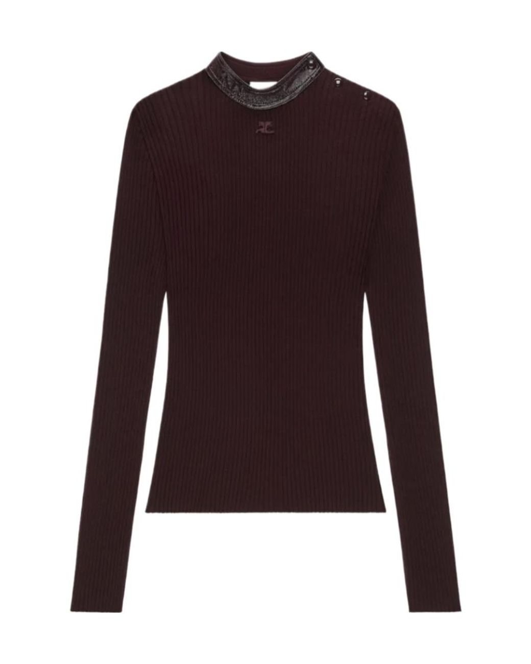 Courreges Purple Courrèges Logo Patch Ribbed Top