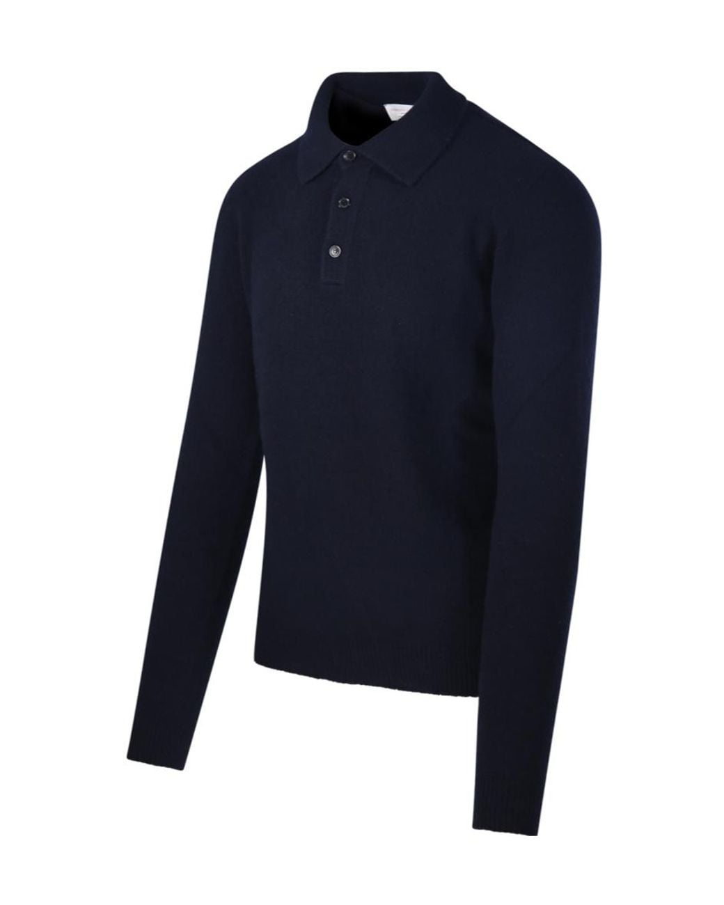 Roberto Collina Blue Fine Knit Long Sleeve Polo Shirt for men