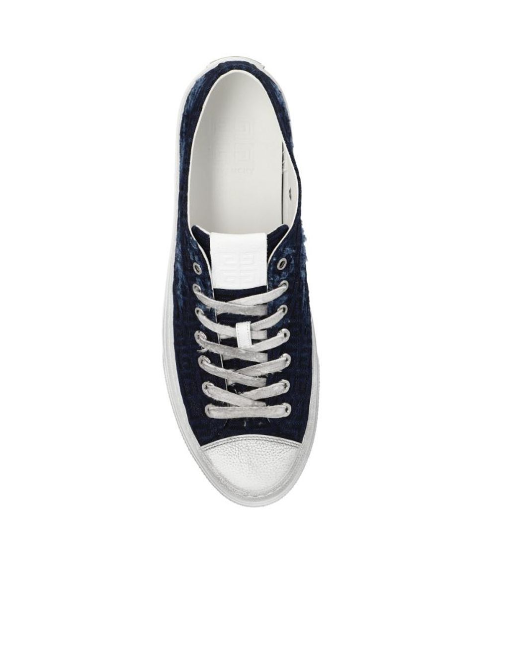 Givenchy Blue 4G Monogrammed Distressed Sneakers for men