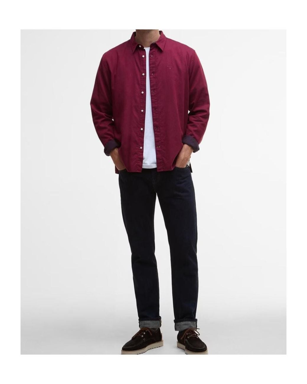 Barbour Red Sealane Relaxed Long-Sleeved Shirt for men