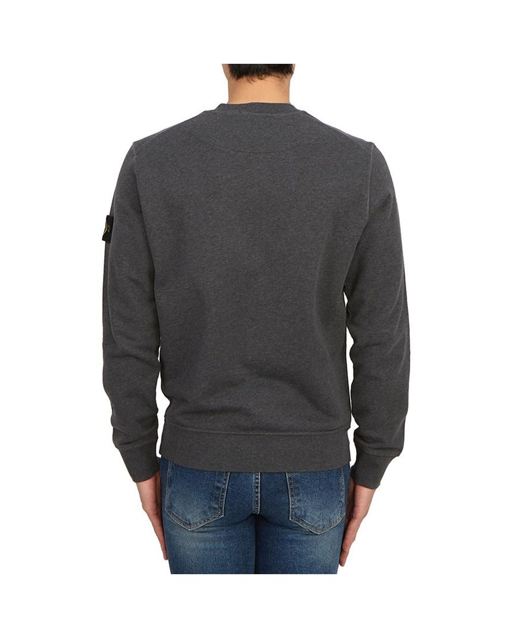 Stone Island Gray Compass-Motif Cotton Sweatshirt for men