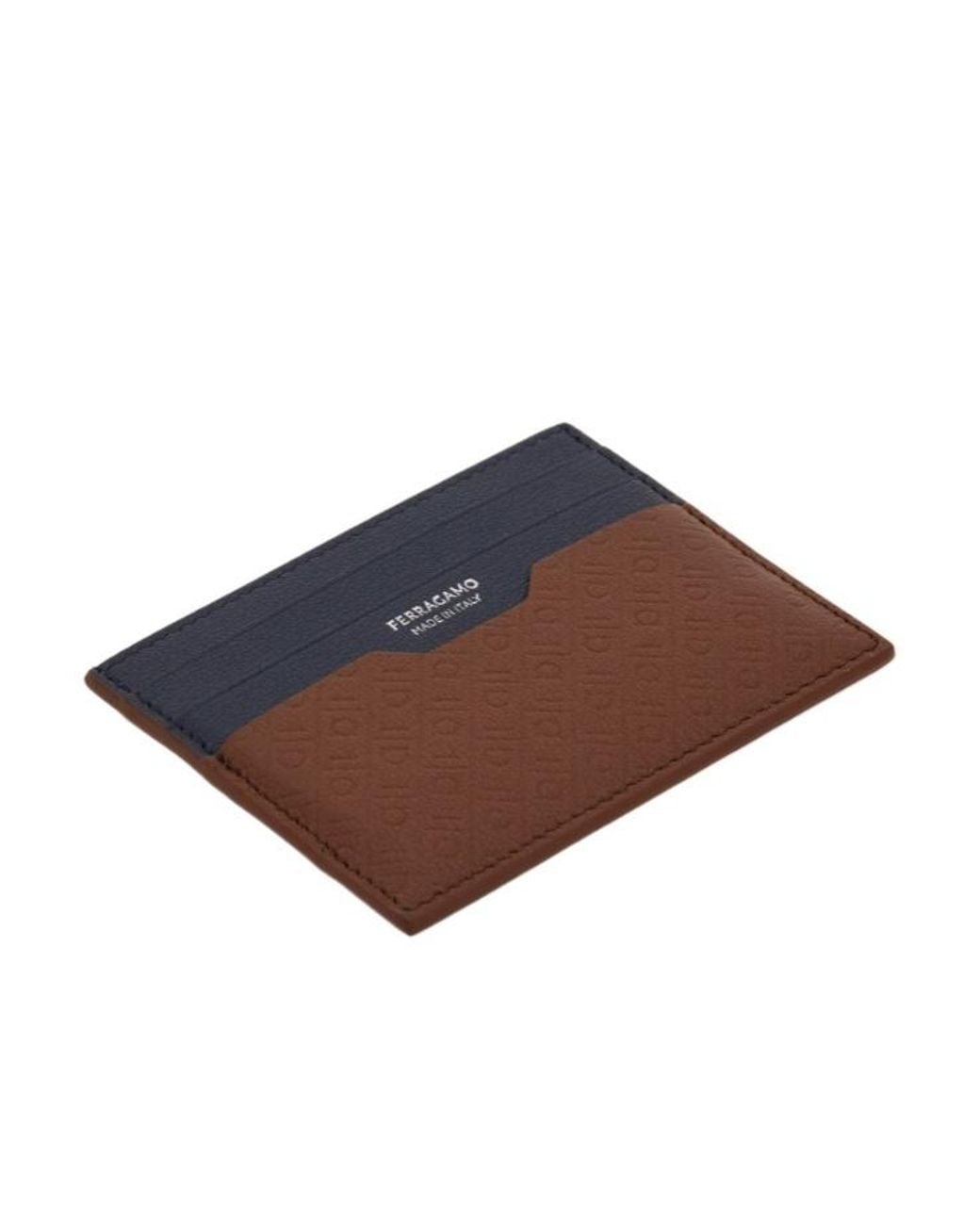 Ferragamo Blue Ferragamo Monogram Credit Card Holder for men
