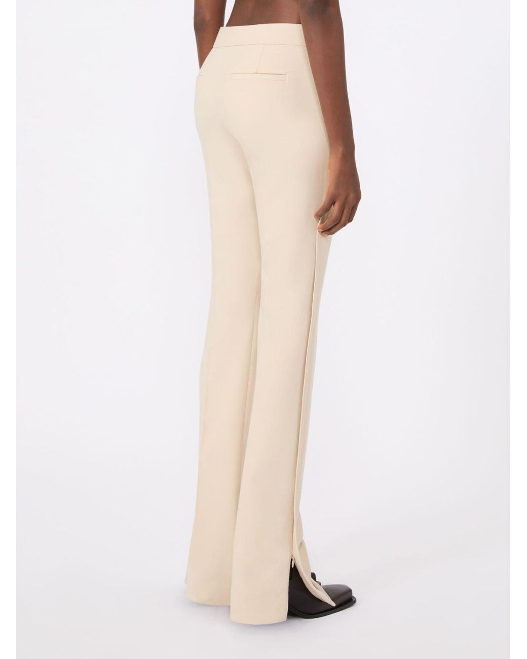 Sportmax White Fitted Flared Trousers