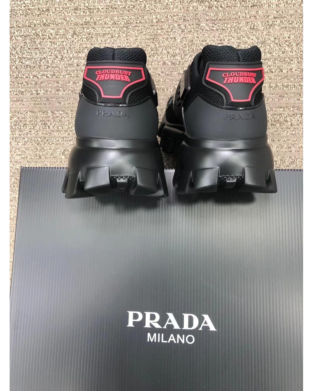 Prada Black Cloudbust Thunder Technical Fabric Sneakers for men