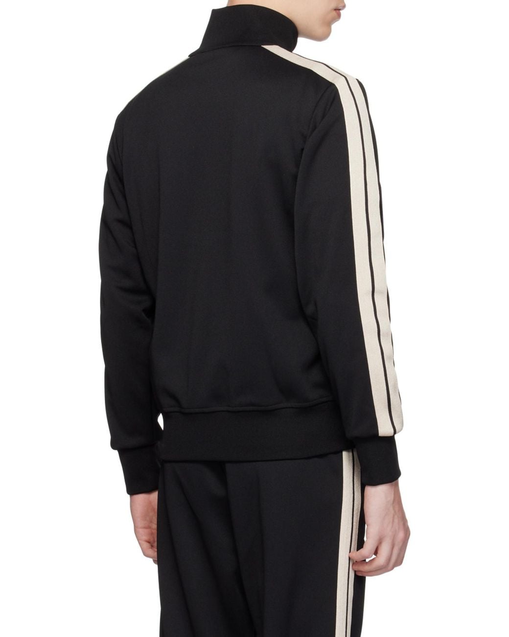 Palm Angels Blue Logo Embroidered Zip-Up Jacket for men