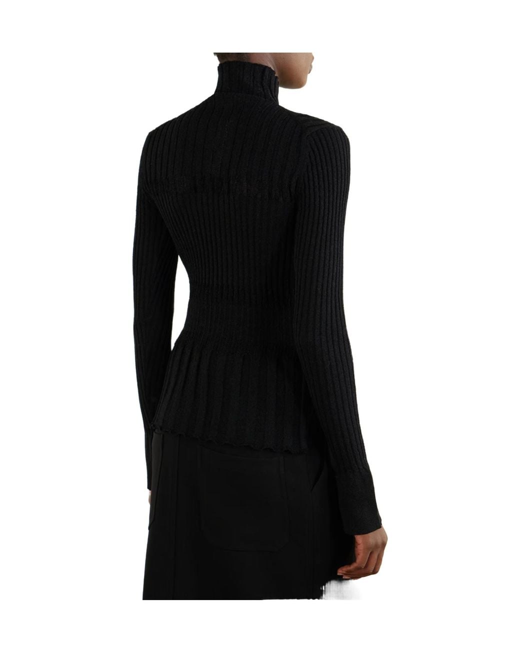 Proenza Schouler Black Wool-Blend Turtleneck Top