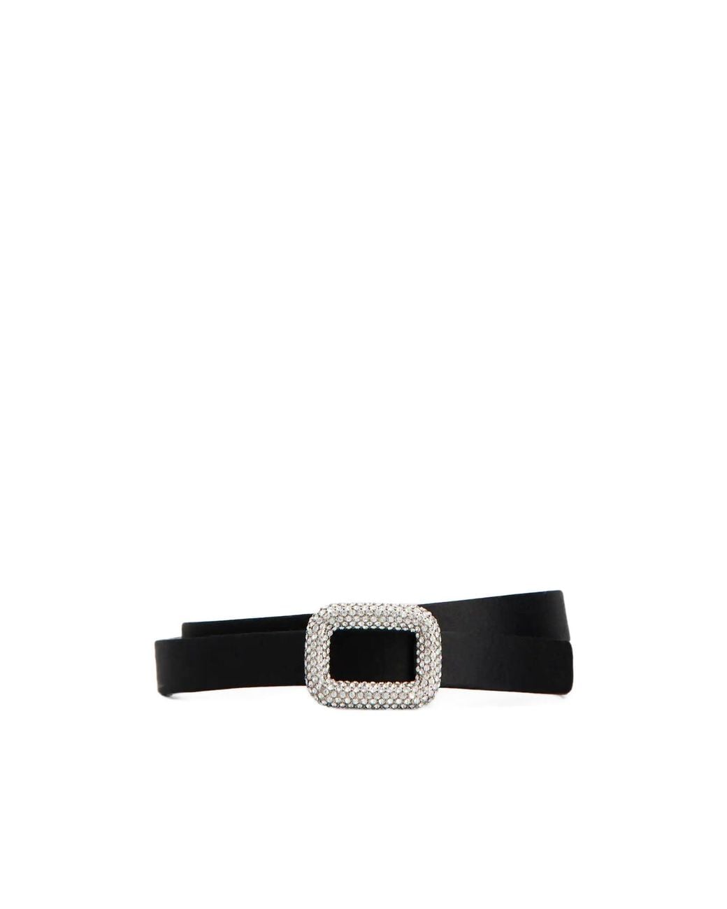 Roger Vivier White Viv' Choc Strass Buckle Belt