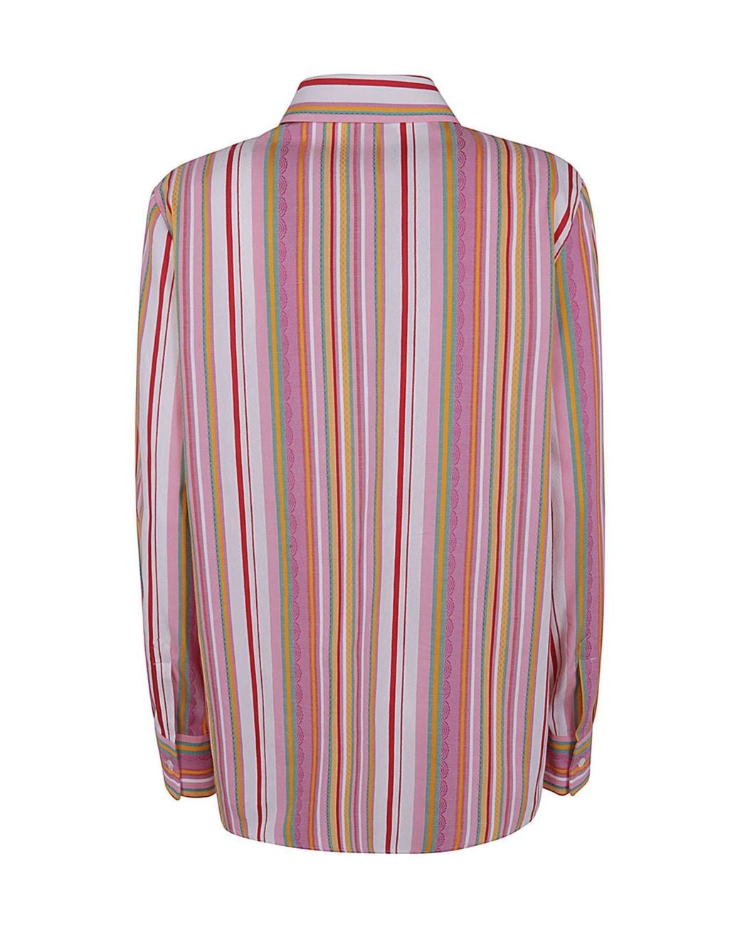 Etro Pink Striped Button-Up Shirt