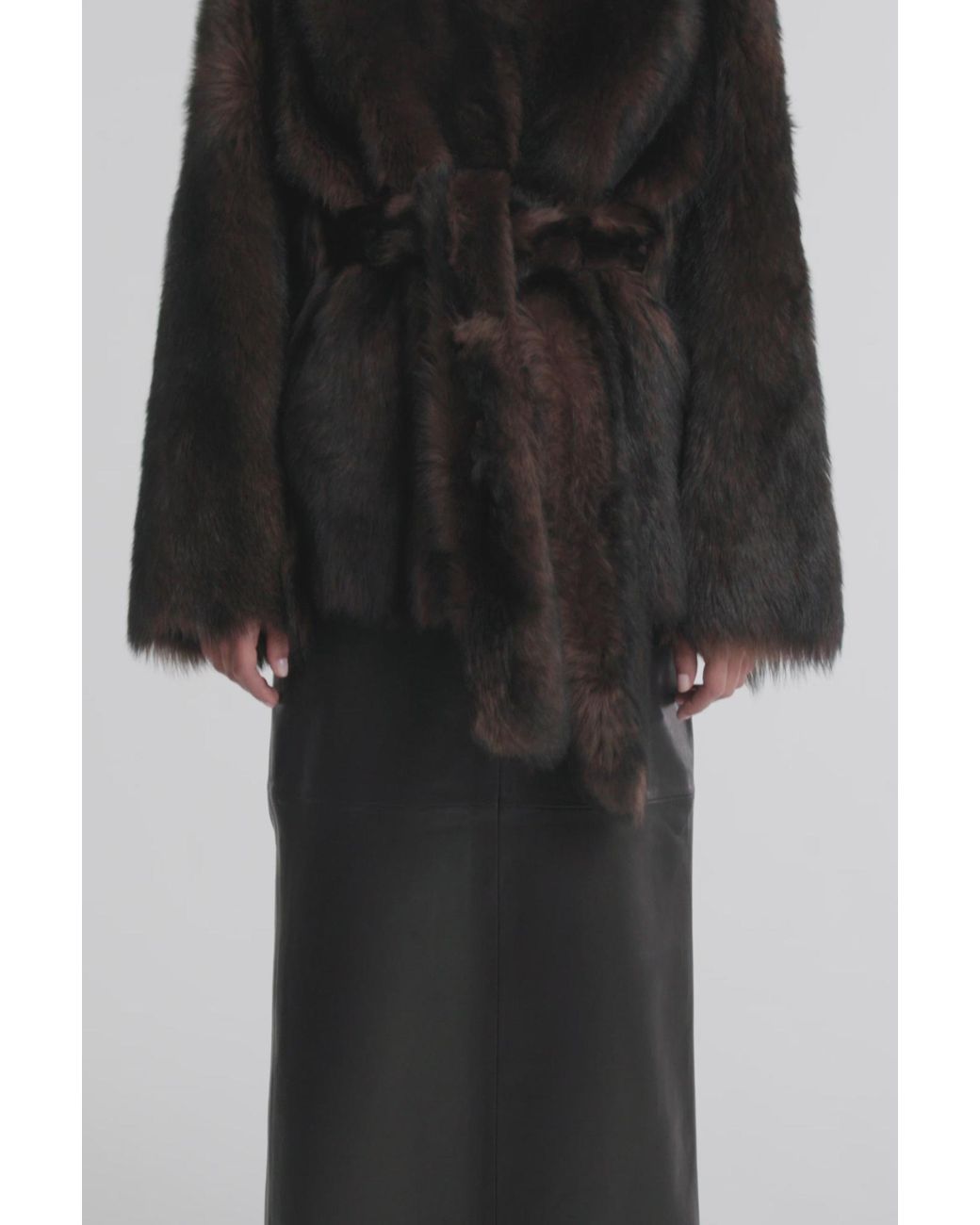 Nour Hammour Black Elsa Ladylike Shearling Coat