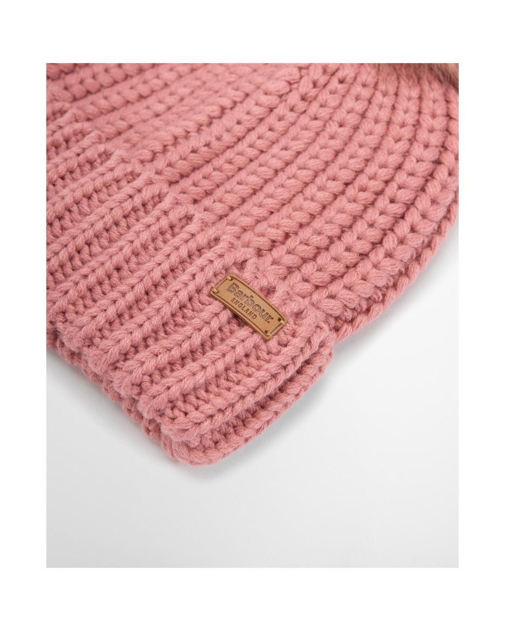 Barbour Pink Chunky Knit Beanie
