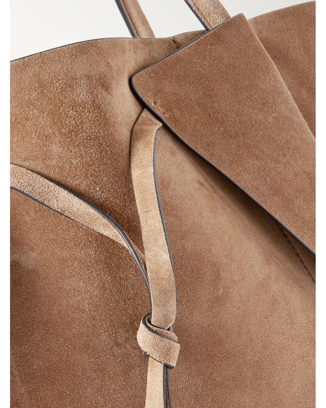 Gabriela Hearst Brown Marija Suede Knotted-Strap Tote Bag