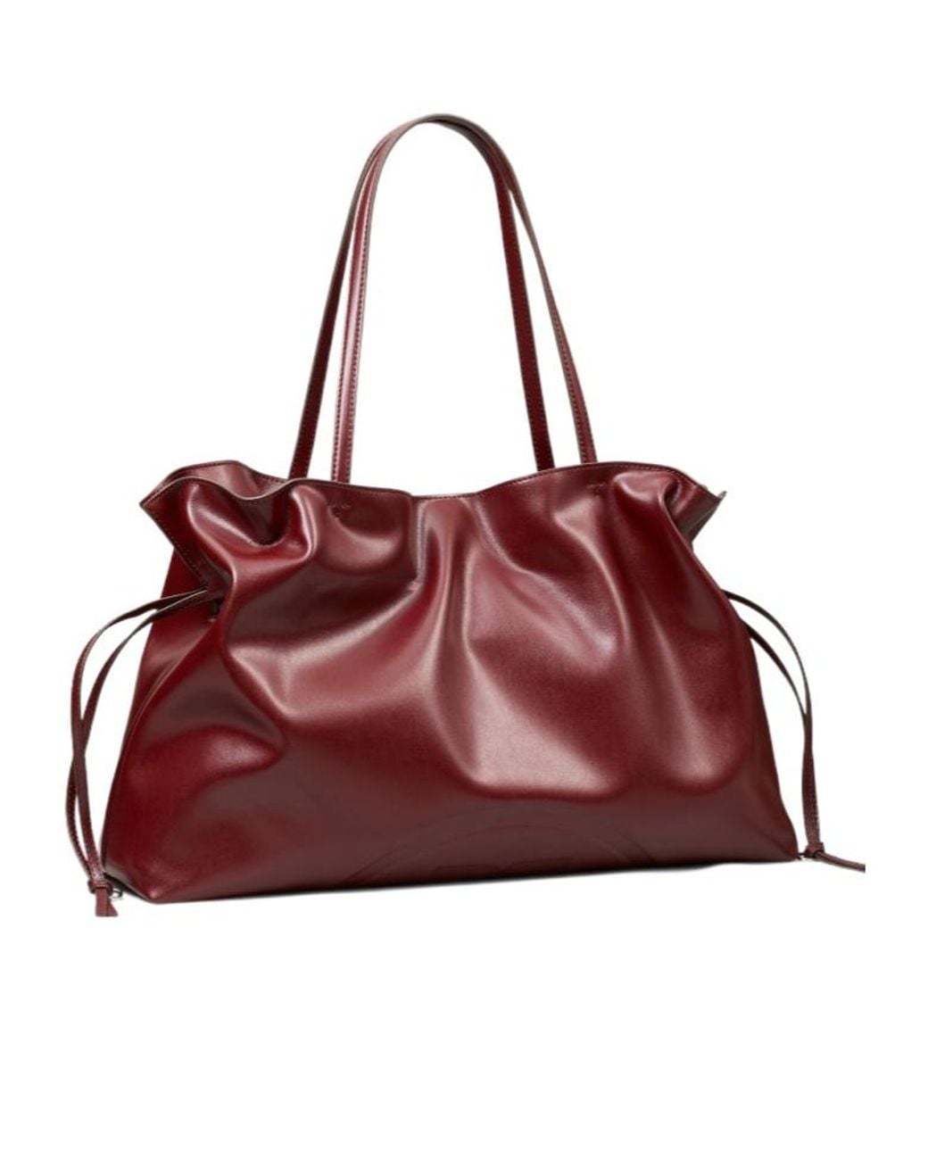 Tory Burch Red Ella Natuura Drawstring Tote Bag