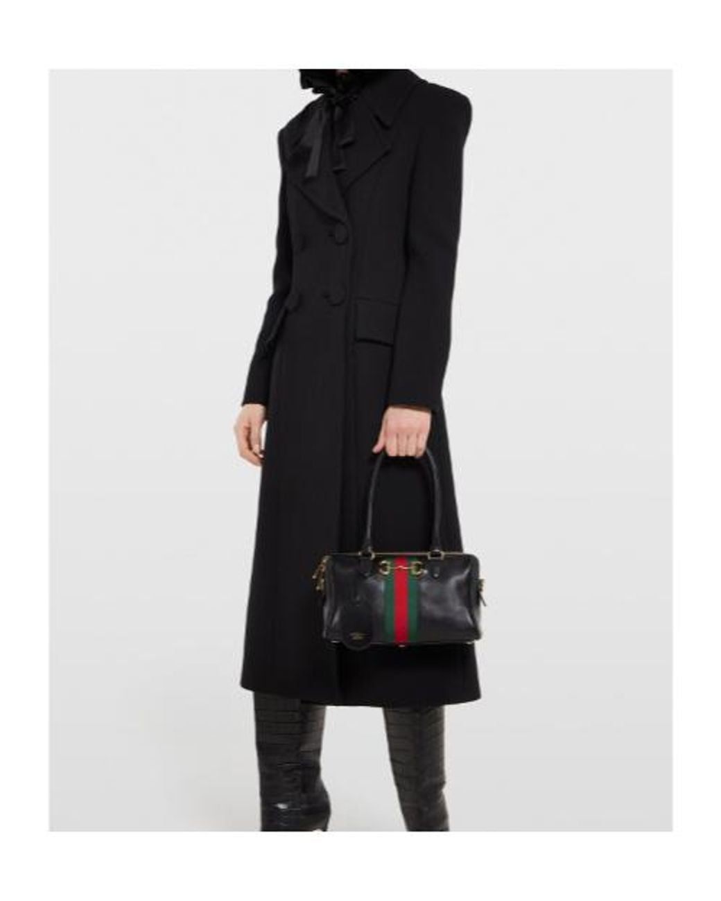 Gucci Black Borsetto Medium Boston Bag
