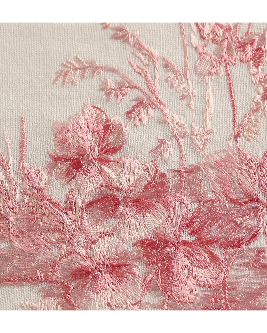 Dior Pink Iviera Embroidered Short-Sleeved Sweater