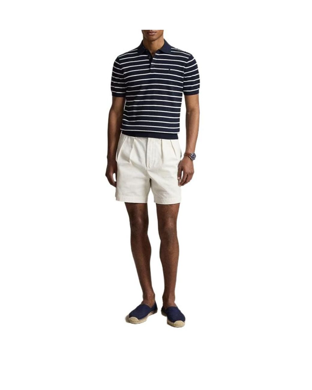 Polo Ralph Lauren Blue Knitted Short Sleeve Polo Shirt for men