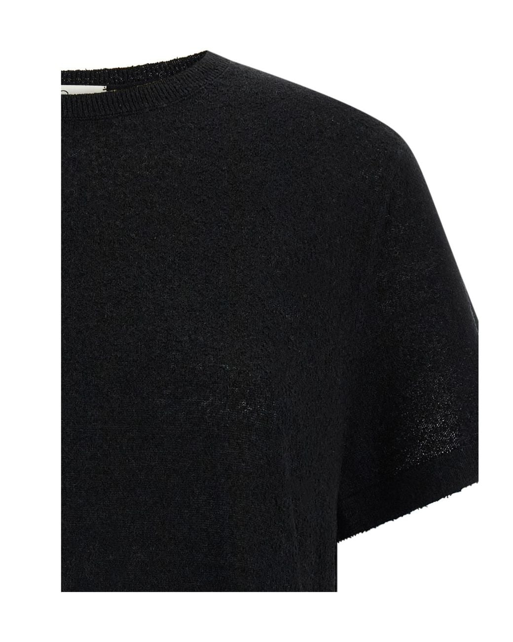 Co. Black Fine Knit Short-Sleeve Knitted Top