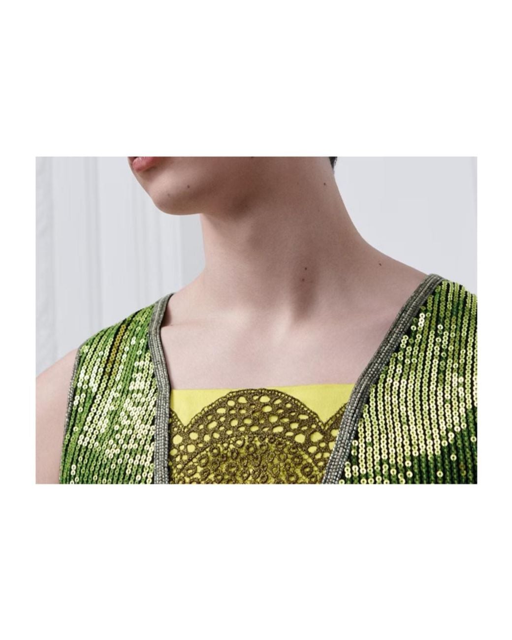 Dior Green Sleeveless Top With Sequins for men