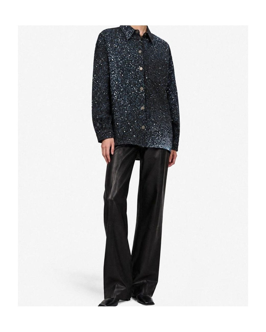GIUSEPPE DI MORABITO Blue Embellished Denim Jacket