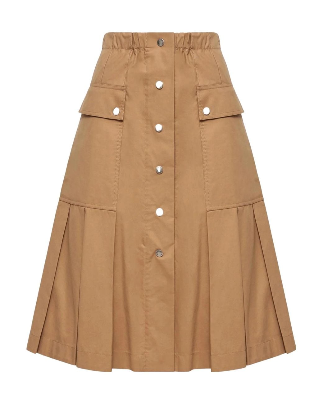 Moncler Natural Elastic-Waist Skirt