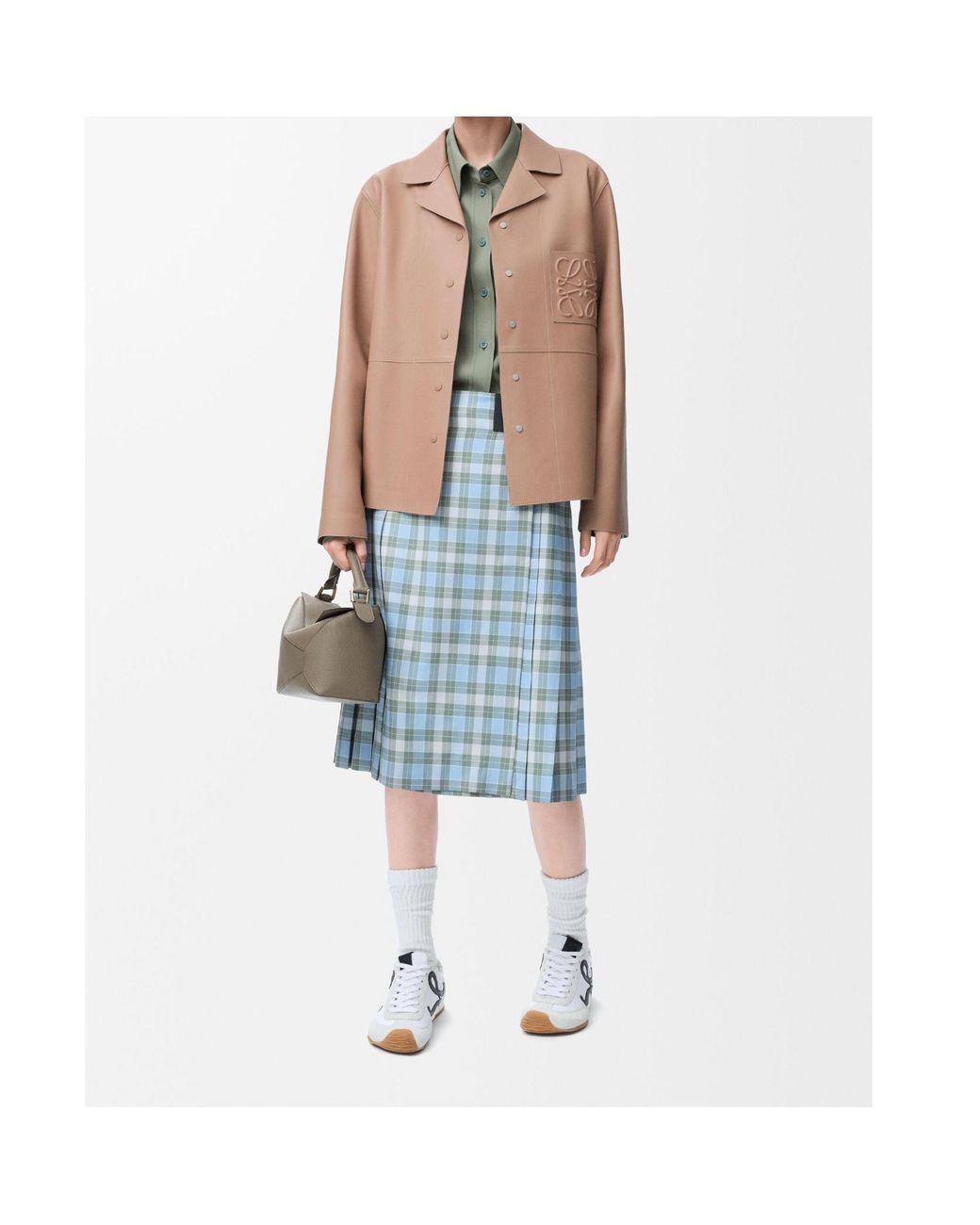 Loewe Natural Logo Embossed Leather Pyjama Jacket