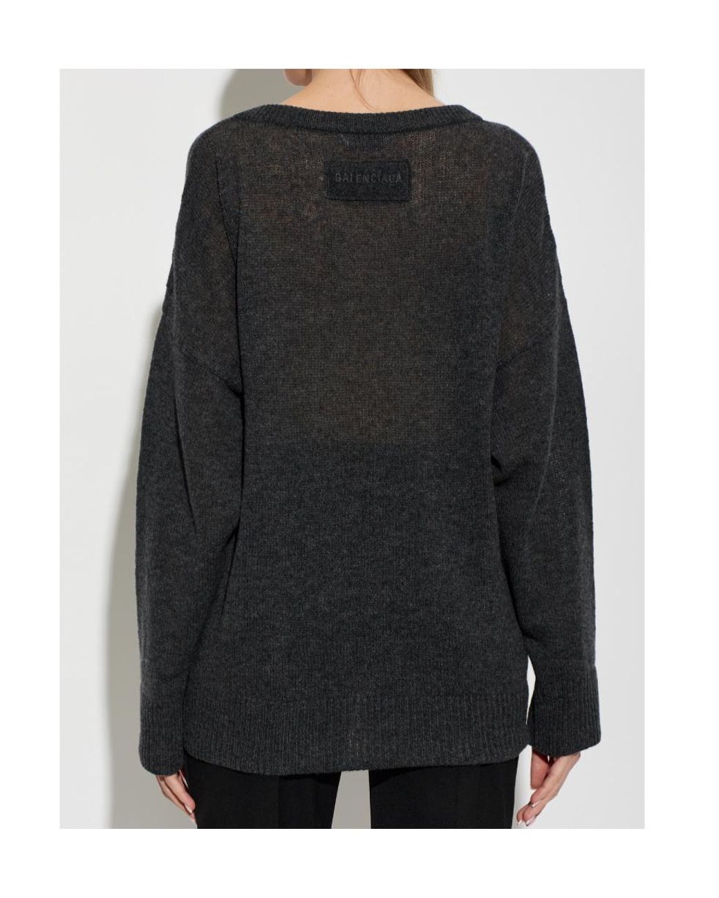 Balenciaga Black Long-Sleeve Knit Top