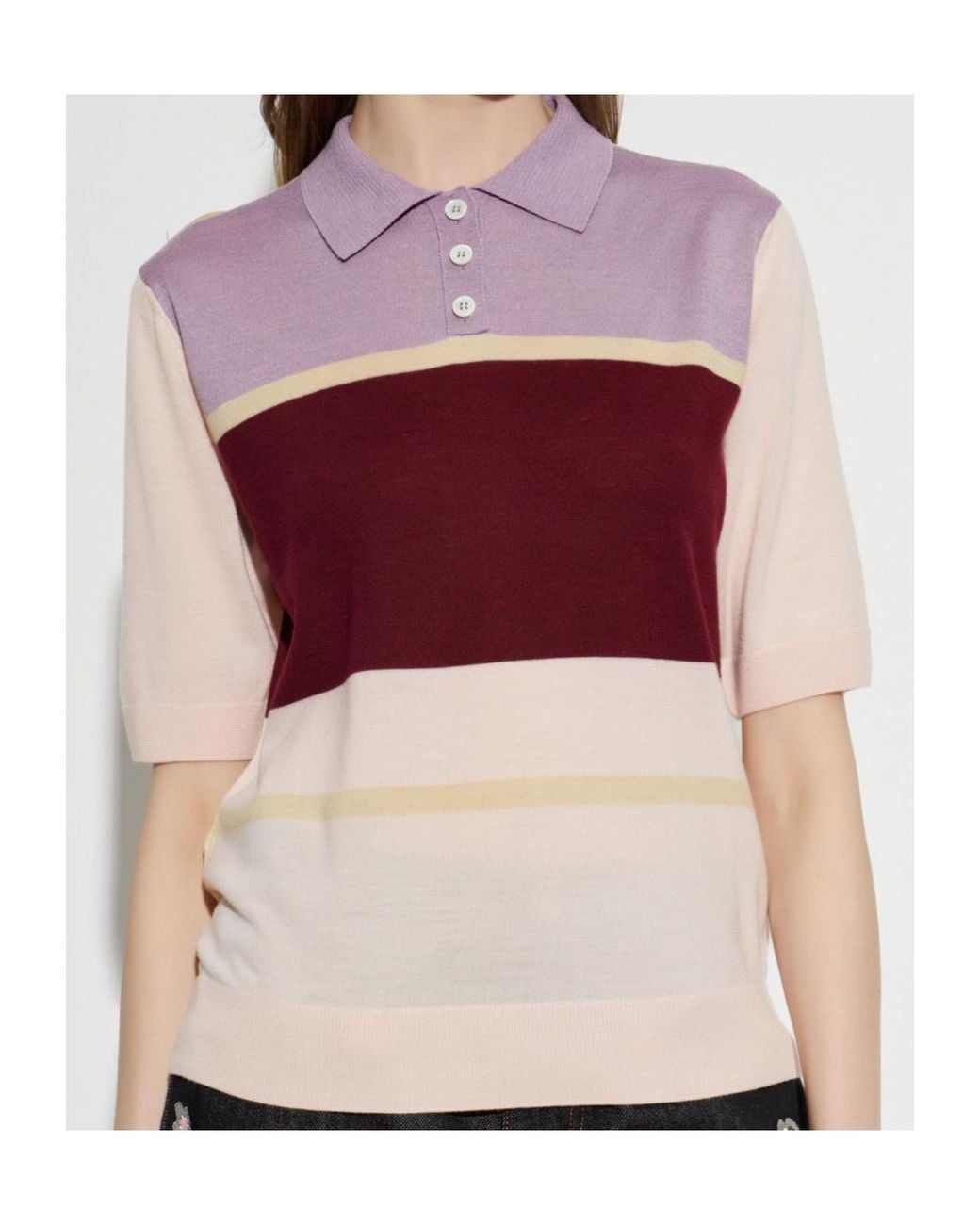 Marni Red Colour-Block Polo Shirt