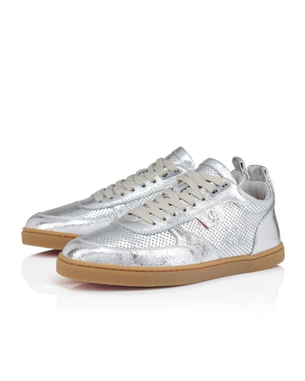 Christian Louboutin White Perforated Leather Trainers