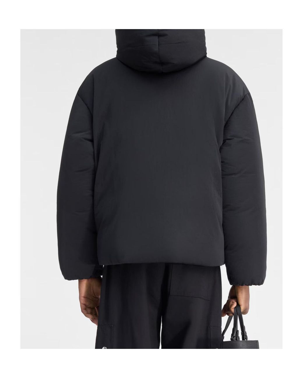 Jacquemus Black Logo Patch Hooded Jacket for men