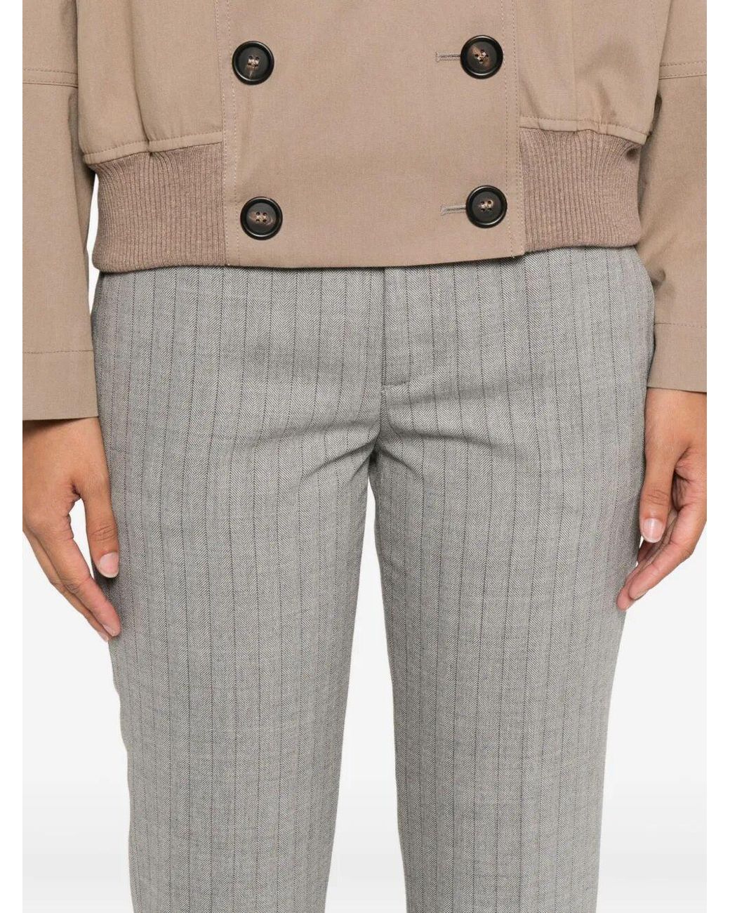 Twinset Gray Oval T-Logo Trousers