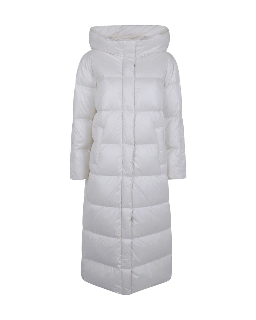 Twinset Gray Quilted Hooded Coat