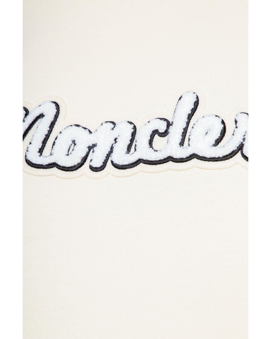 Moncler White Logo Printed Crewneck Sweatshirt
