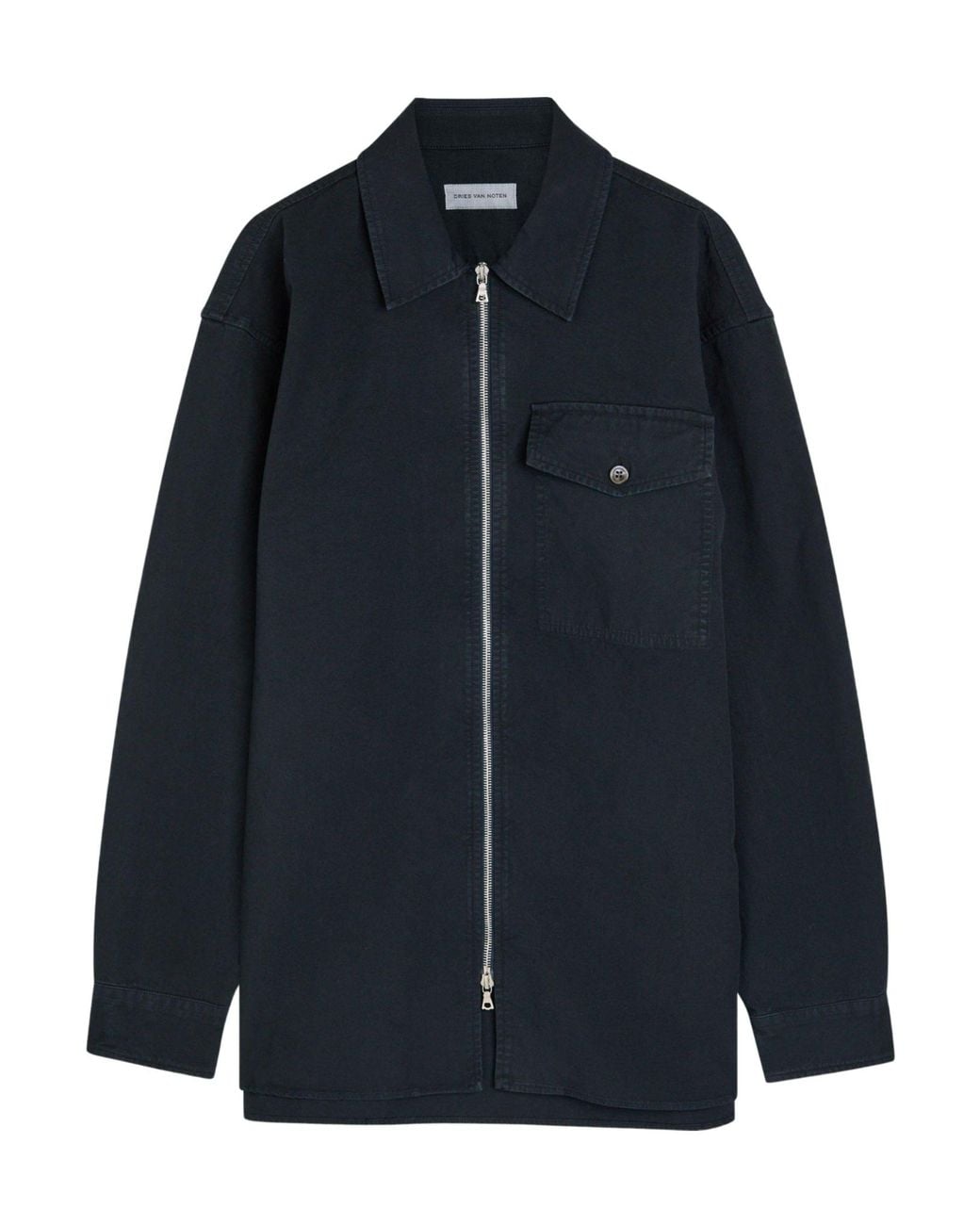 Dries Van Noten Blue Simple Cotton Shirt for men