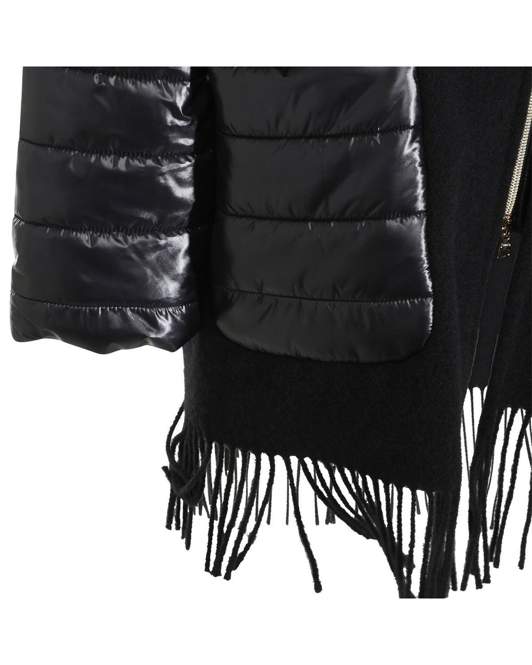 Herno Black Quilted Sleeve Hooded Coat