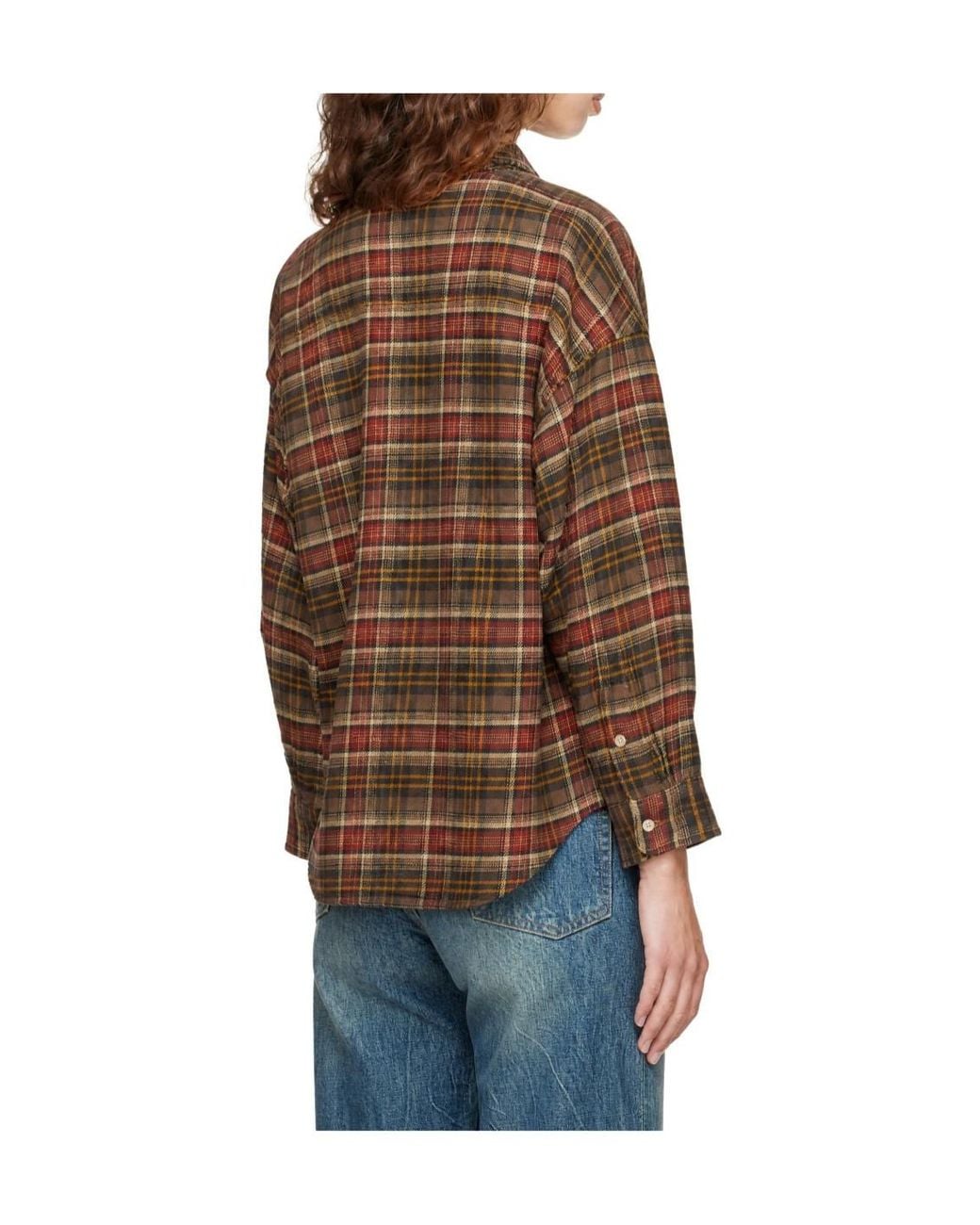 R13 Brown Dropped-Neck Shirt