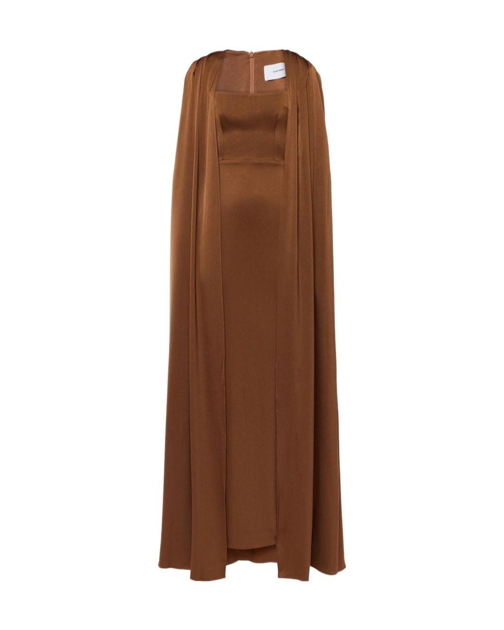 Alex Perry Brown Caped Satin Gown